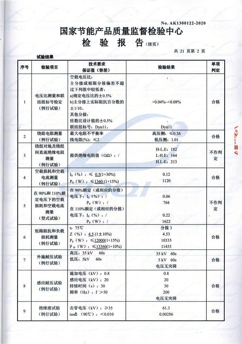 高低压试验报告-S11-1250攀枝花攀枝花攀枝花油浸式变压器-2.jpg